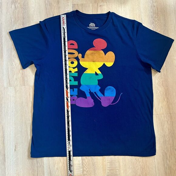 Disney Mickey Mouse Shirt Adult XXL Blue Rainbow Gay Pride Collection Unisex - Picture 5 of 7